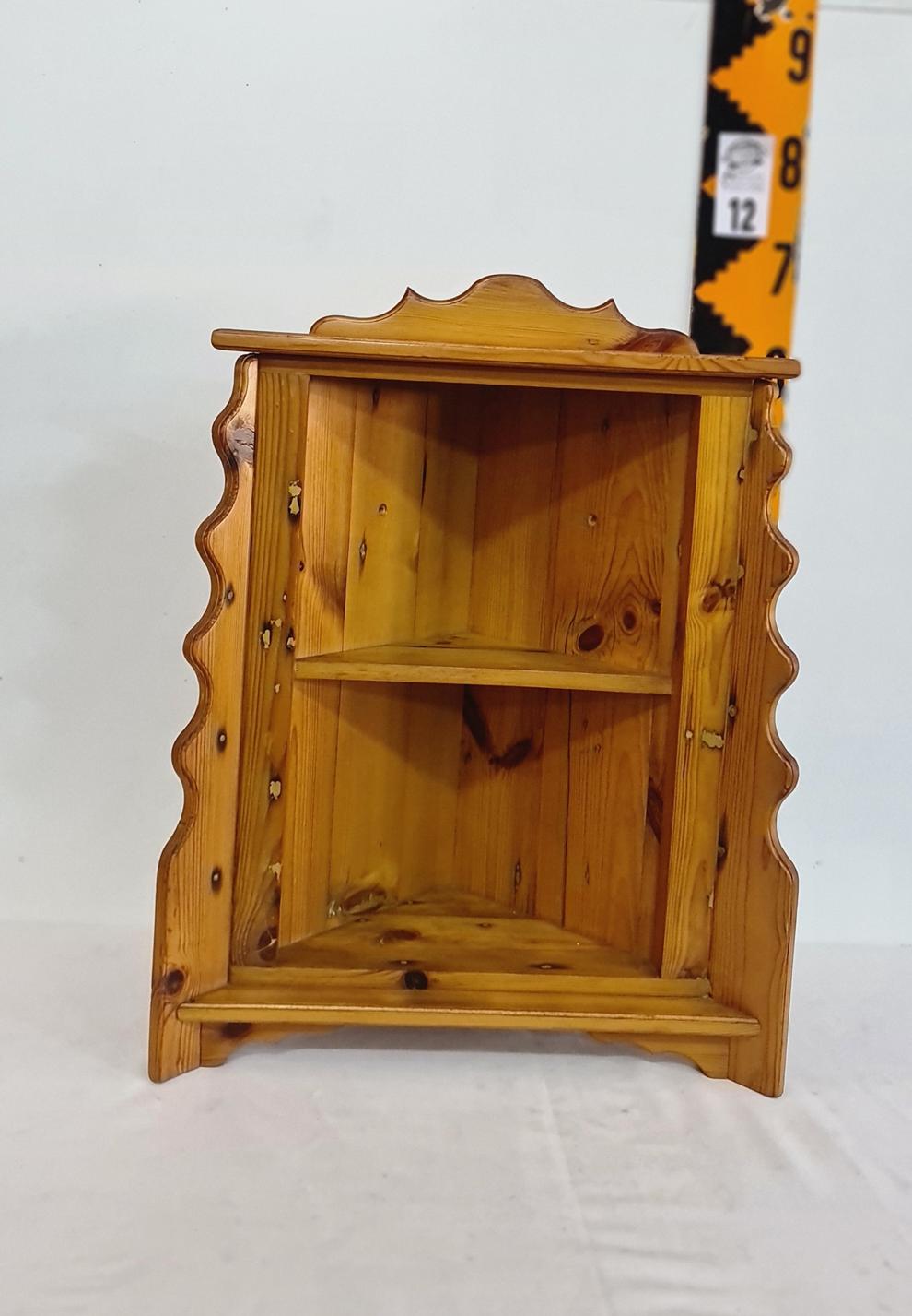 12.  Oregon wall mounted corner shelf with scalloped edges-67 x 52 cm
